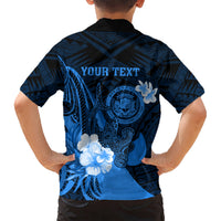 Personalised Hawaii State Motto Kid Hawaiian Shirt Hawaiian Tribal Blue Hammerhead Shark LT05 - Polynesian Pride