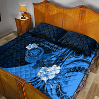 Hawaii State Motto Quilt Bed Set Hawaiian Tribal Blue Hammerhead Shark LT05 - Polynesian Pride