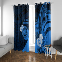 Hawaii State Motto Window Curtain Hawaiian Tribal Blue Hammerhead Shark LT05 With Grommets Blue - Polynesian Pride