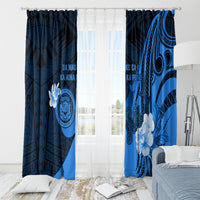 Hawaii State Motto Window Curtain Hawaiian Tribal Blue Hammerhead Shark LT05 - Polynesian Pride
