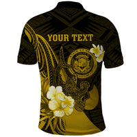Personalised Hawaii State Motto Polo Shirt Hawaiian Tribal Gold Hammerhead Shark LT05 - Polynesian Pride