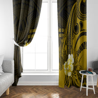 Hawaii State Motto Window Curtain Hawaiian Tribal Gold Hammerhead Shark LT05 - Polynesian Pride