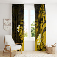 Hawaii State Motto Window Curtain Hawaiian Tribal Gold Hammerhead Shark LT05 - Polynesian Pride