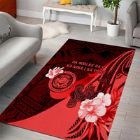 Hawaii State Motto Area Rug Hawaiian Tribal Red Hammerhead Shark LT05 - Polynesian Pride
