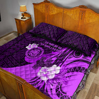 Hawaii State Motto Quilt Bed Set Hawaiian Tribal Purple Hammerhead Shark LT05 - Polynesian Pride