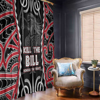 Aotearoa Waitangi Day Window Curtain Maori Warrior Tribal Tattoo
