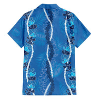 Hawaii Maile Lei Hawaiian Shirt With Blue Monstera Pattern