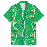 Hawaii Maile Lei Hawaiian Shirt With Green Monstera Pattern