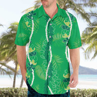Hawaii Maile Lei Hawaiian Shirt With Green Monstera Pattern