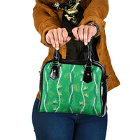 Hawaii Maile Lei Shoulder Handbag With Green Monstera Pattern LT05 One Size Green - Polynesian Pride