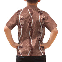 Hawaii Maile Lei Family Matching Puletasi and Hawaiian Shirt With Brown Monstera Pattern