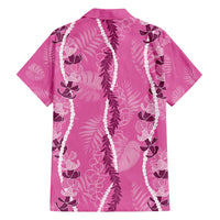 Hawaii Maile Lei Family Matching Long Sleeve Bodycon Dress and Hawaiian Shirt With Pink Monstera Pattern
