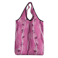 Hawaii Maile Lei Grocery Bag With Pink Monstera Pattern