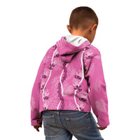 Hawaii Maile Lei Kid Hoodie With Pink Monstera Pattern