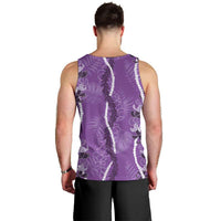 Hawaii Maile Lei Men Tank Top With Violet Monstera Pattern