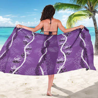 Hawaii Maile Lei Sarong With Violet Monstera Pattern