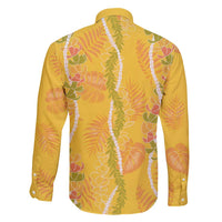 Hawaii Maile Lei Family Matching Short Sleeve Bodycon Dress and Hawaiian Shirt With Yellow Monstera Pattern