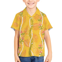Hawaii Maile Lei Hawaiian Shirt With Yellow Monstera Pattern