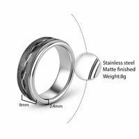 Hawaii Maile Lei Classic Ring With Gray Monstera Pattern - Polynesian Pride