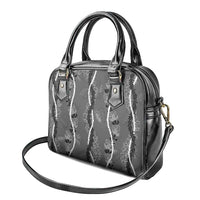 Hawaii Maile Lei Shoulder Handbag With Gray Monstera Pattern LT05 - Polynesian Pride