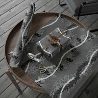 Hawaii Maile Lei Wrapping Paper With Gray Monstera Pattern - Polynesian Pride