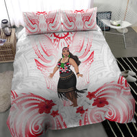 New Zealand Women's Day Bedding Set Maori Wahine Polynesian Pattern