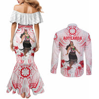 New Zealand Women's Day Couples Matching Mermaid Dress and Long Sleeve Button Shirt Maori Wahine Polynesian Pattern LT05 - Polynesian Pride