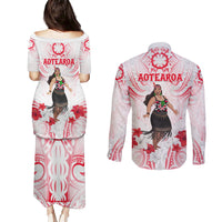 New Zealand Women's Day Couples Matching Puletasi and Long Sleeve Button Shirt Maori Wahine Polynesian Pattern LT05 - Polynesian Pride
