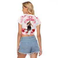 New Zealand Women's Day Raglan Cropped T Shirt Maori Wahine Polynesian Pattern LT05 - Polynesian Pride