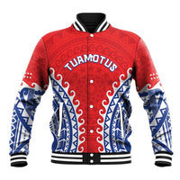 Custom Tuamotu Archipelago Baseball Jacket Polynesian Tribal Tattoo