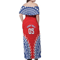 Custom Tuamotu Archipelago Family Matching Off Shoulder Maxi Dress and Hawaiian Shirt Polynesian Tribal Tattoo LT05 - Polynesian Pride