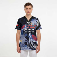Tuamotu Islands Scrub Top Polynesian Pattern With Turtle