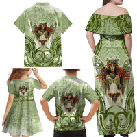 New Zealand Maori Fairy Patupaiarehe Family Matching Off Shoulder Maxi Dress and Hawaiian Shirt Polynesian Style LT05 - Polynesian Pride