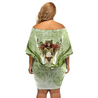 New Zealand Maori Fairy Patupaiarehe Family Matching Off Shoulder Short Dress and Hawaiian Shirt Polynesian Style LT05 - Polynesian Pride