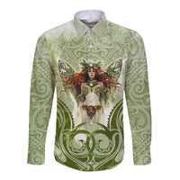 New Zealand Maori Fairy Patupaiarehe Long Sleeve Button Shirt Polynesian Style LT05 Unisex Red - Polynesian Pride