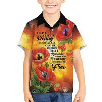 ANZAC Day Red Poppy Family Matching Long Sleeve Bodycon Dress and Hawaiian Shirt Honoring The ANZAC Spirit LT05 Son's Shirt Orange - Polynesian Pride