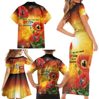 ANZAC Day Red Poppy Family Matching Short Sleeve Bodycon Dress and Hawaiian Shirt Honoring The ANZAC Spirit LT05 - Polynesian Pride
