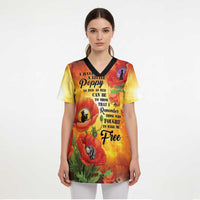 ANZAC Day Red Poppy Scrub Top Honoring The ANZAC Spirit - Polynesian Pride