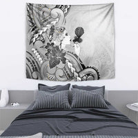 Aotearoa Maori Wahine Tapestry Fantail Bird Black Gold Marble