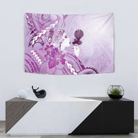 Aotearoa Maori Wahine Tapestry Fantail Bird Purple Gold Marble