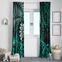 New Zealand Darts Window Curtain Maori Koru Dartboard Turquoise Flame