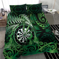 New Zealand Darts Bedding Set Maori Koru Dartboard Green Flame