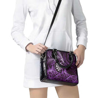 New Zealand Darts Shoulder Handbag Maori Koru Dartboard Purple Flame