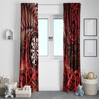 New Zealand Darts Window Curtain Maori Koru Dartboard Red Flame