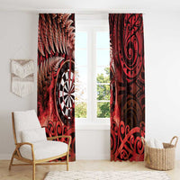 New Zealand Darts Window Curtain Maori Koru Dartboard Red Flame