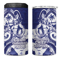 Guam Chief Quipuha 4 in 1 Can Cooler Tumbler Polynesian Pattern With Guasali Flowers