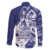 Guam Chief Quipuha Family Matching Off The Shoulder Long Sleeve Dress and Hawaiian Shirt Polynesian Pattern With Guasali Flowers