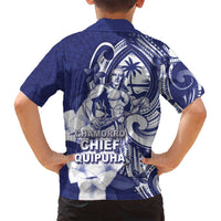 Guam Chief Quipuha Family Matching Puletasi and Hawaiian Shirt Polynesian Pattern With Guasali Flowers