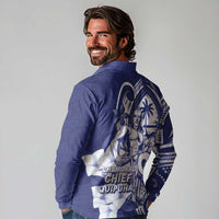 Guam Chief Quipuha Long Sleeve Polo Shirt Polynesian Pattern With Guasali Flowers