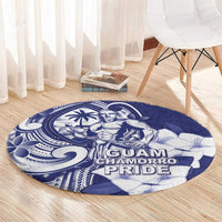 Guam Chief Quipuha Round Carpet Polynesian Pattern With Guasali Flowers